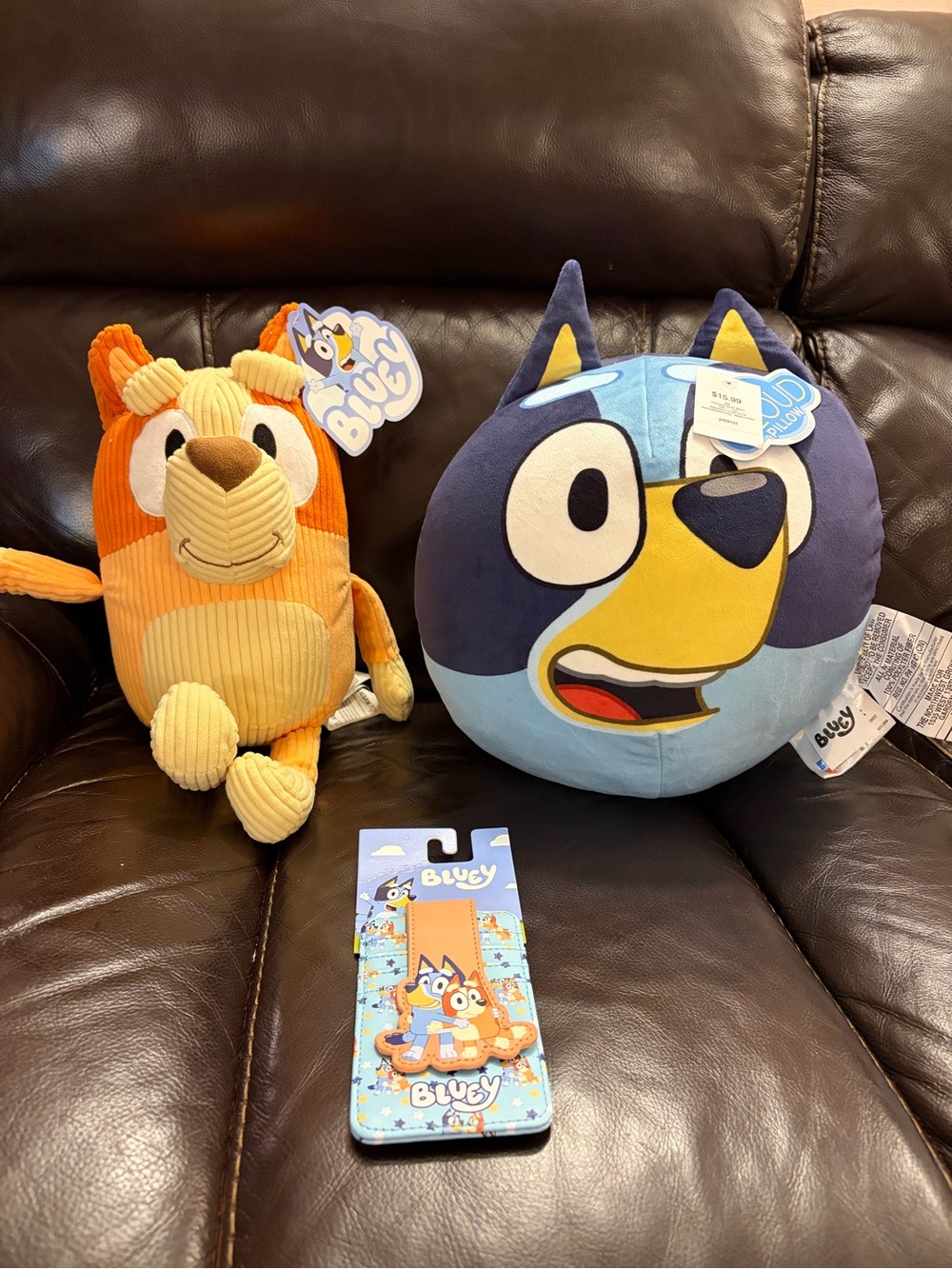 Kids Bluey Plush Toy & Wallet Bundle - Bluey Bingo Cloud Pillow Card Holder